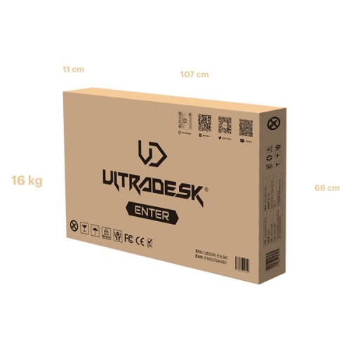 ULTRADESK Herní stůl ENTER V2 100×60 cm — černá