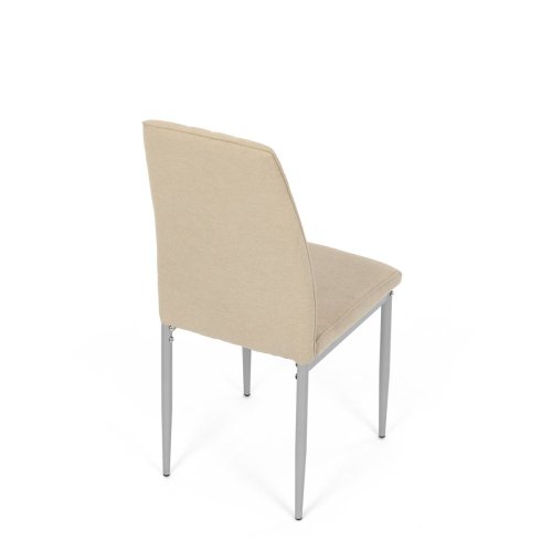 Židle jídelní, béžová látka, šedé kovové nohy - Brevné variany: Hnědá