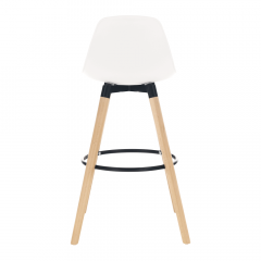Barová židle, bílá / buk, EVANS (0000254509) — Memela.cz
