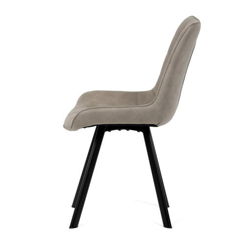 Židle jídelní, černá látka v dekoru broušené kůže, černý kov - Brevné variany: GRN3