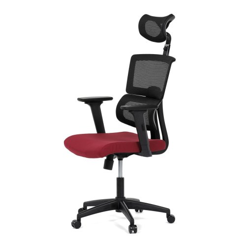 Kancelářská židle, potah černá látka a černá síťovina MESH, houpací mech. - Brevné variany: Černá