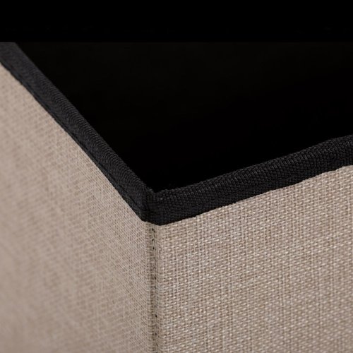 Taburet s úložným prostorem, látka černá - Brevné variany: Šedá