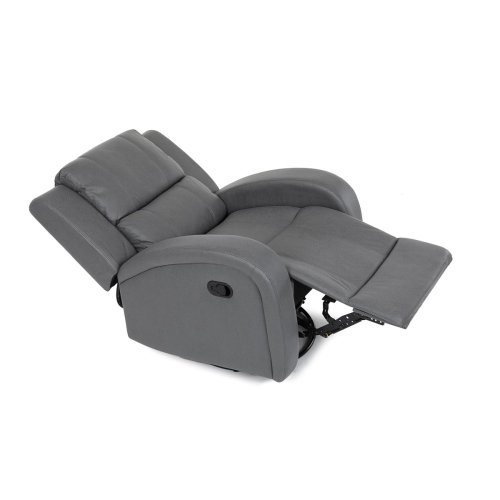 TV a relaxační křeslo, manuální polohování, potah šedá látka v dekoru kůže - Brevné variany: Šedá