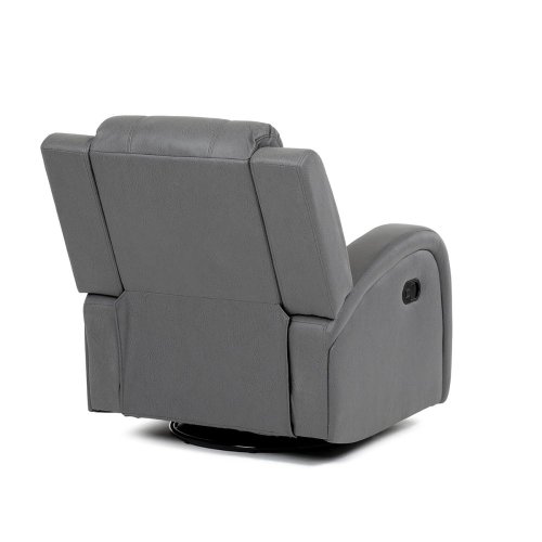 TV a relaxační křeslo, manuální polohování, potah šedá látka v dekoru kůže - Brevné variany: Šedá