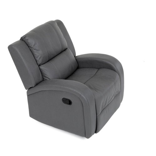 TV a relaxační křeslo, manuální polohování, potah šedá látka v dekoru kůže - Brevné variany: Šedá