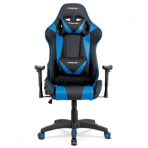 Kancelářská židle houpací mech., černá koženka, plast. kříž