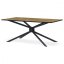 Jídelní stůl, 180x90x75 cm, MDF deska, dekor šedý mramor,  kovovová hvězdicová podnož, černý mat - Brevné variany: Dub