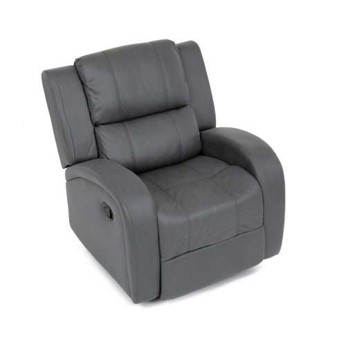 TV a relaxační křeslo, manuální polohování, potah šedá látka v dekoru kůže - Brevné variany: Šedá