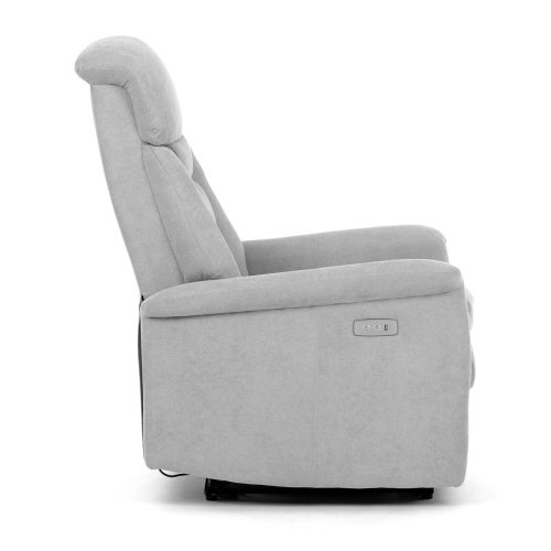 TV a relaxační křeslo s elektrickým ovládáním, potah hnědá látka