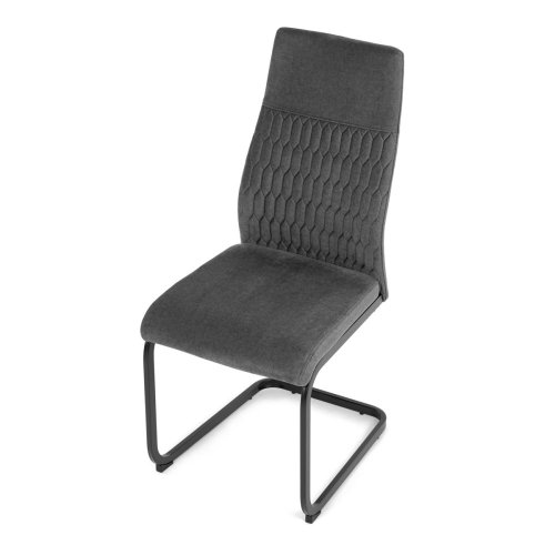 Židle jídelní, cappucino látka, černý kov