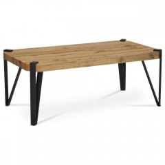 Konferenční stolek, 110x60x42 cm, deska MDF, dekor divoký dub, kov - černý mat