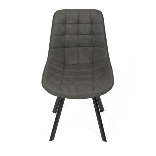 Židle jídelní, černá látka v dekoru broušené kůže, černý kov - Brevné variany: GRN3