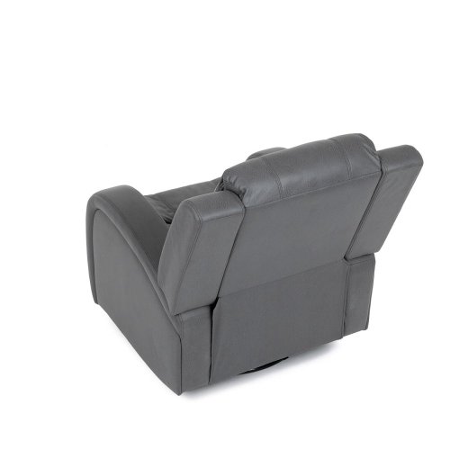TV a relaxační křeslo, manuální polohování, potah šedá látka v dekoru kůže - Brevné variany: Šedá