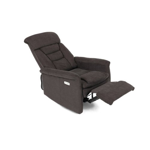 TV a relaxační křeslo s elektrickým ovládáním, potah hnědá látka