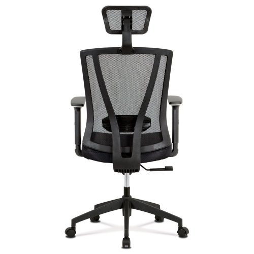 Kancelářská židle, černá MESH+síťovina, plastový kříž, synchronní mechanismus