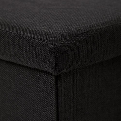 Taburet s úložným prostorem, látka černá - Brevné variany: Šedá