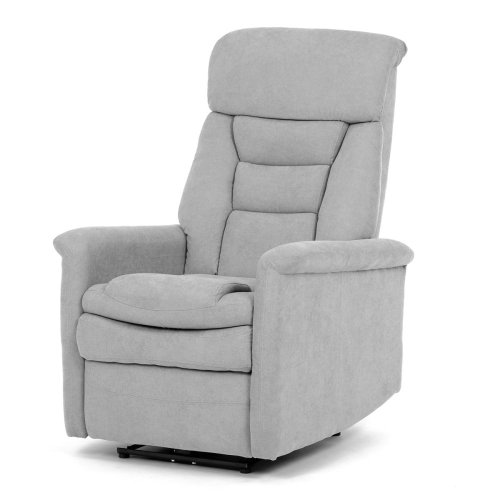 TV a relaxační křeslo s elektrickým ovládáním, potah hnědá látka