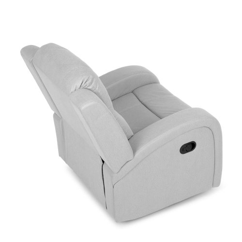 TV a relaxační křeslo, manuální polohování, potah šedá látka v dekoru kůže - Brevné variany: Šedá