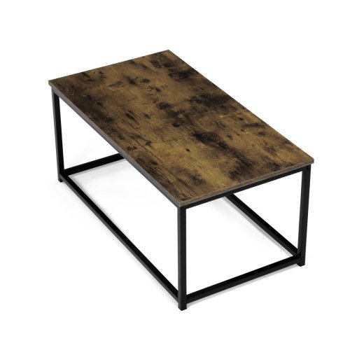 Stůl konferenční, 90x48x41 cm, MDF, dekor divoký dub, černý kov - Brevné variany: OLW