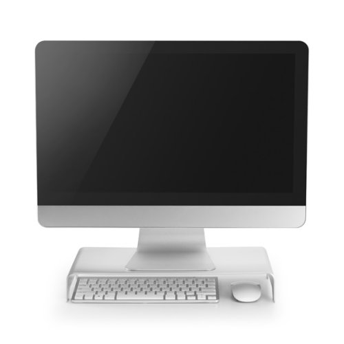 Podstavec pod monitor, minimalistický, stříbrný, hliník, 10 kg nosnost, Powerton, ergo