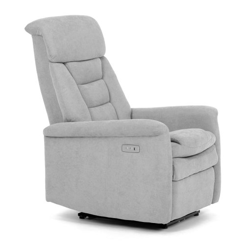 TV a relaxační křeslo s elektrickým ovládáním, potah hnědá látka