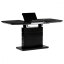 Jídelní stůl 110+40x70 cm, černá 4 mm skleněná deska, MDF, černý matný lak - Brevné variany: Šedá