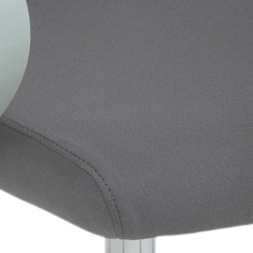 Židle kancelářská, bílý plast, šedý MESH a modrá látka, plastový kříž, houpací mechanismus. - Brevné variany: Červená