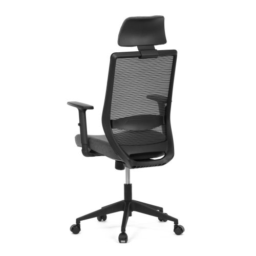 Židle kancelářská, černá MESH síťovina, černá látka, plastový kříž, synchronní mechanismus, kolečka pro tvrdé povrchy - Brevné variany: Zelená