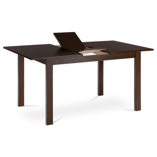 Jídelní stůl rozkládací 120+30x80x74 cm, deska MDF, dýha, nohy masiv, tmavý buk