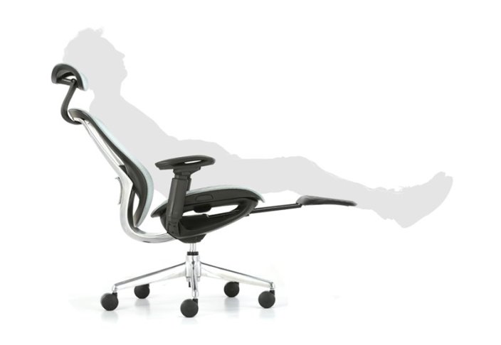 Kancelářská židle Antares BAT NET PDH + FOOTREST — šedá