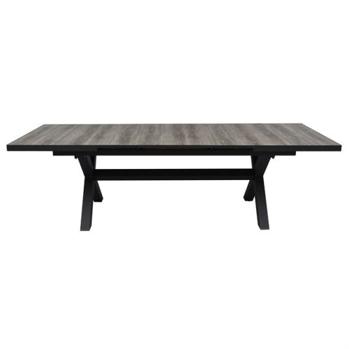 Zahradní rozkládací stůl 200+60×100×77 cm — černá