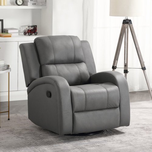 TV a relaxační křeslo, manuální polohování, potah šedá látka v dekoru kůže - Brevné variany: Šedá