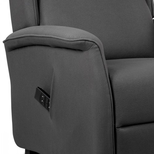 TV křeslo "ušák" + elektrické polohování, 2 motory 230 V / 29 V, potah šedá látk