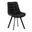 Židle jídelní, černá látka v dekoru broušené kůže, černý kov - Brevné variany: GRN3