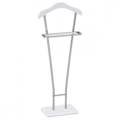 Němý sluha, výška 110 cm, kov a masiv , bílý lak a chrom, nosnost 6 kg
