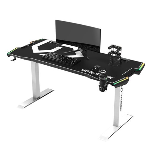 ULTRADESK Herní stůl FORCE SNOW 166×70 cm — bílá