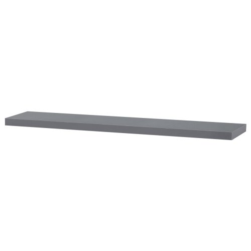 Polička nástěnná 120 cm, MDF, barva černý vysoký lesk, baleno v ochranné fólii