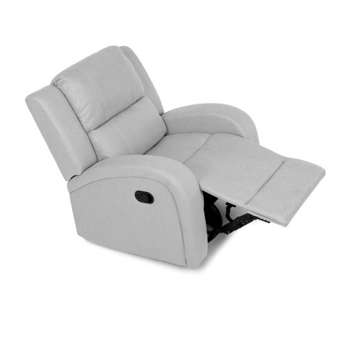 TV a relaxační křeslo, manuální polohování, potah šedá látka v dekoru kůže - Brevné variany: Šedá