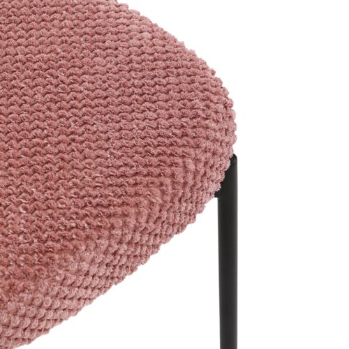 Židle jídelní, šedá látka, černé kovové nohy. - Brevné variany: Růžová