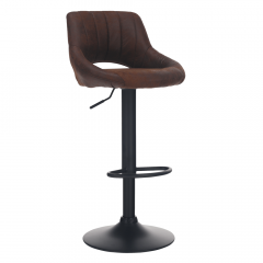 Barová židle, hnědá látka s efektem broušené kůže, LORASA (0000230859) — Memela.cz