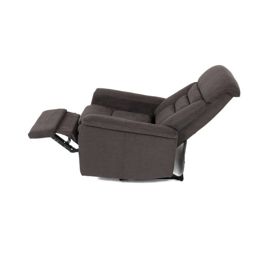 TV a relaxační křeslo s elektrickým ovládáním, potah hnědá látka