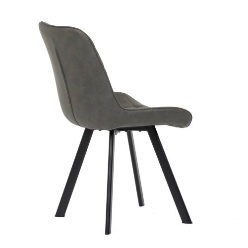 Židle jídelní, černá látka v dekoru broušené kůže, černý kov - Brevné variany: GRN3