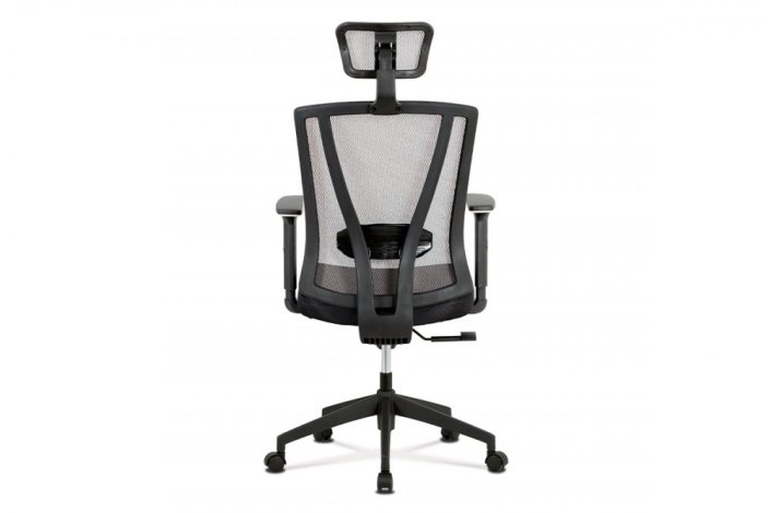 Kancelářská židle, černá MESH+síťovina, plastový kříž, synchronní mechanismus