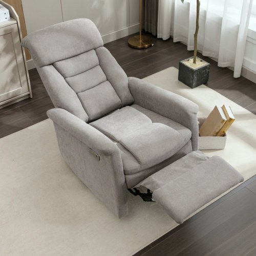 TV a relaxační křeslo s elektrickým ovládáním, potah hnědá látka