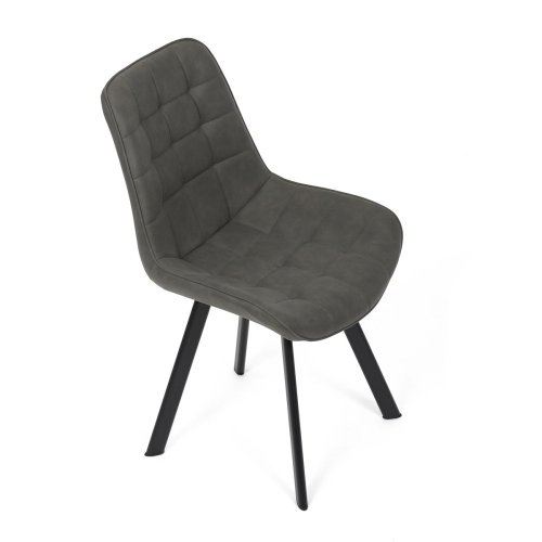 Židle jídelní, černá látka v dekoru broušené kůže, černý kov - Brevné variany: GRN3