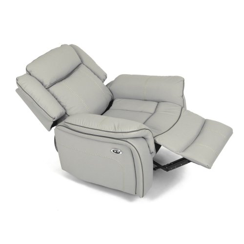 TV a relaxační křeslo s elektrickým ovládáním, potah šedá ekokůže