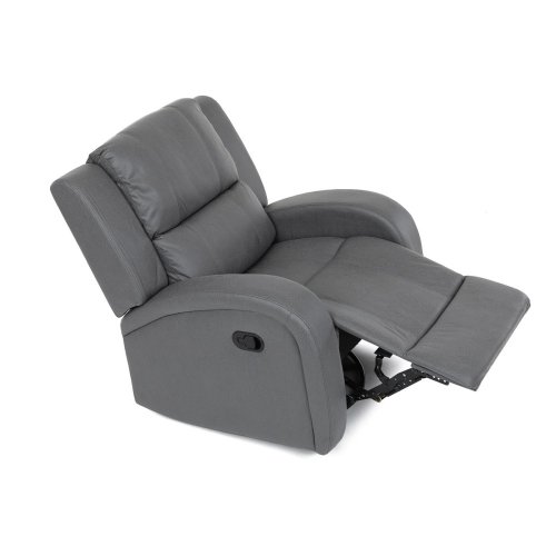 TV a relaxační křeslo, manuální polohování, potah šedá látka v dekoru kůže - Brevné variany: Šedá