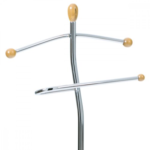 Němý sluha, výška 118 cm, masiv kaučukovník, hnědé moření, kov chrom, nos. 5 kg - Brevné variany: Přírodní