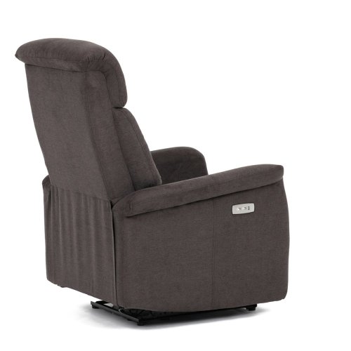 TV a relaxační křeslo s elektrickým ovládáním, potah hnědá látka