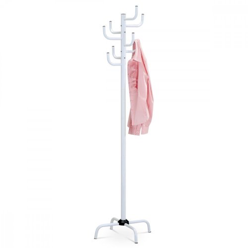 Věšák stojanový, kovová konstrukce, černý leský lak, výška 182 cm, nosnost 10 kg - Brevné variany: Černá